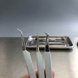 Pince à cils professionnelle en acier inoxydable à pointe lisse pour isolation des cils, outil d'extension de cils - Product Image 3
