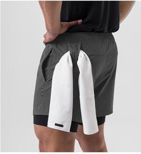 メンズランニングショーツ速乾性フィットネスブラック二重層ショーツ男性新しいスポーツワークアウトトレーニングボディービルショートパンツ - Product Image 5