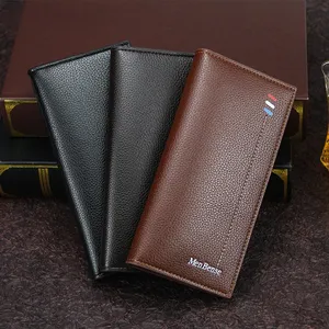 Moda Muitos Card Slots Logotipo personalizado Pu Couro RFID Cartão De Crédito Titular Dinheiro Stocking Long Men Business Wallet