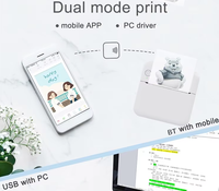 Printer Mini Label Portabel Nirkabel Termal 58mm untuk Foto, Faktur, Struk, 203dpi, Kompatibel dengan IOS, Tersedia