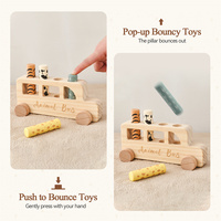Juguete de Madera Montessori Unisex, Cubo de Actividades Colorido, Autobús Educativo Temprano para Bebés, Juguetes de Reconocimiento de Animales al por Mayor