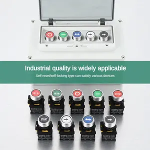 Interruptor de botón de encendido con símbolo de flecha de arranque y parada momentánea impermeable de buena calidad para equipos mecánicos