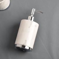 Ensemble d'accessoires de salle de bain en céramique motif marbre porte-savon distributeur de savon liquide porte-brosse à dents ensemble de salle de bain de toilette d'hôtel
