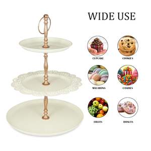 Support à gâteau en métal artisanal avec surface facile à nettoyer pour la présentation professionnelle de gâteaux, la restauration et les arrangements de desserts pour les fêtes - Product Image 2