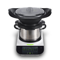 Robot de Cuisine Multifonction 16-en-1 Thermomixe Automatique, Processeur Alimentaire Puissant 1000W avec Écran Tactile LED 7 Pouces