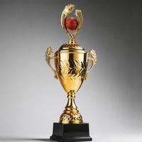 Trophée de basketball sportif en métal poli avec base durable pour les champions des tournois scolaires - Gravure personnalisée disponible