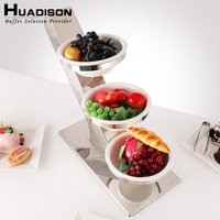Huadison Autres fournitures hôtelières et de restauration : Présentoir de traiteur en acier inoxydable pour la présentation des aliments, rehausseurs de buffet pour mariages