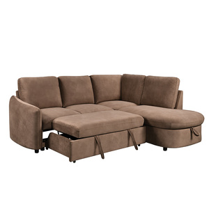 Sofá Cama Mayorista de Primera Calidad para Sala de Estar, Sofá <span class=keywords><strong>Extensible</strong></span> de Tres Plazas con Almacenamiento en el Extremo, Chaise Longue de Diseño en Forma de L - Product Image 3