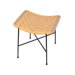 Siège en bois tissé à la main personnalisable avec tabouret à cadre en métal intérieur extérieur maison hôtel restaurant parc centre commercial cuisine salon - Product Image 4