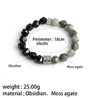 Bracelet extensible en pierres précieuses naturelles facettées de 10 mm, obsidienne, œil de tigre, cristal, bracelet élastique, bijoux énergétiques de guérison