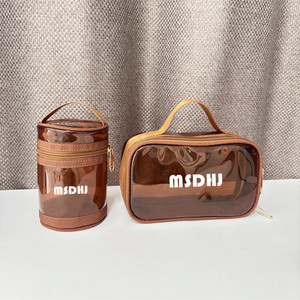 Fabricant de sacs à cosmétiques personnalisé maquillage de voyage étui à main de luxe vanity box rose blanc jaune PVC étanche trousse de toilette cas - Product Image 5