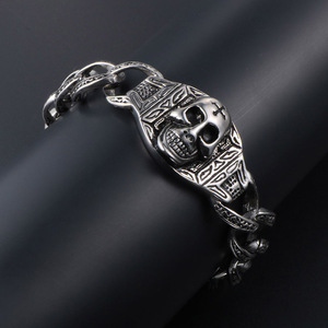 Skull Skeleton <b>Chain</b> Bracelet <b>Titanium</b> Steel Men's Rock Style Party Jewelry CE231 - Product Image 4