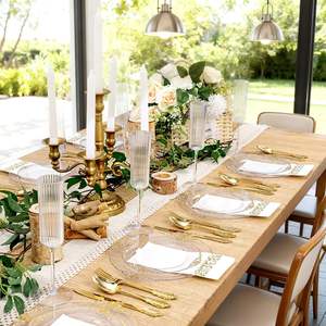 Plato de Cena para Bodas, Apto para Banquetes, Recepciones, Decoración de Mesa, <span class=keywords><strong>Vajilla</strong></span> de Lujo para 25 Personas - Product Image 5