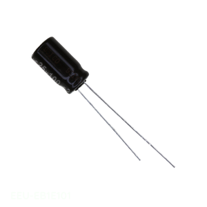 Condensateur RADIAL TH 100 uF 20% 25V à trou traversant en aluminium, référence EEU-EB1E101, du fabricant Channel - Product Image 1