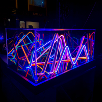 LiqVis Superbe table lumineuse LED roulante pour DJ, avec miroir infini 3D RGB néon et logo personnalisé, pour KTV, discothèque, soirée, spectacle en direct