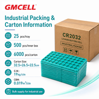 Vente en gros d'usine, piles bouton au lithium GMCELL CR2032 CR2450 3V 600mAh, télécommande personnalisée pour jouets