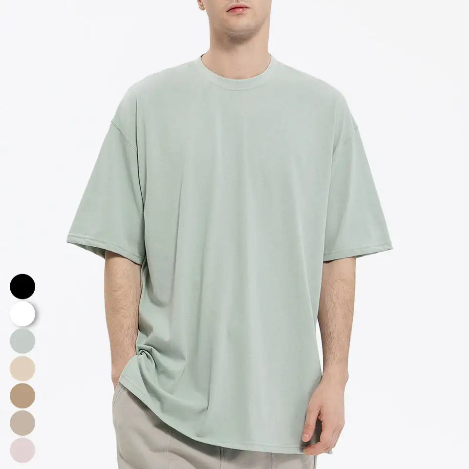 Sublimazione 100% poliestere di alta qualità 250g magliette personalizzate all'ingrosso magliette oversize da uomo in tinta unita maglietta pesante