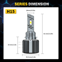 HYNBYZJ Lampe LED sans fil plug-and-play pour voiture Ampoule de phare Canbus h15 LED pour VW golf 7