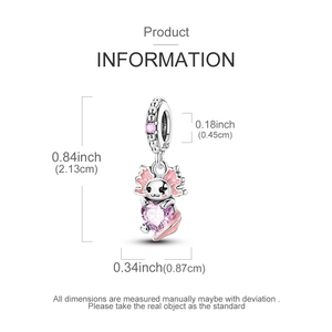 Charm <span class=keywords><strong>pendentif</strong></span> <span class=keywords><strong>salamandre</strong></span> rose mignon en argent avec bijoux de mode en zircon pour cadeau de fête pour enfants et femmes - Product Image 2