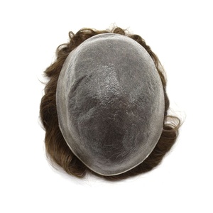 Invisible Super Thin Skin Human Hair System All PU V-Loop <strong>Mens</strong> Toupee <strong>Hairpieces</strong> - Product Image 4