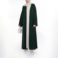 Abaya réversible personnalisée avec poignets contrastants, manches kimono modestes, islamique pour femmes, abaya élégante réversible pour Ramadan Eid