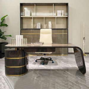 <span class=keywords><strong>Bureau</strong></span> de direction de luxe léger, moderne, en cuir, modulaire, haut de gamme, de conception présidentielle - Product Image 3