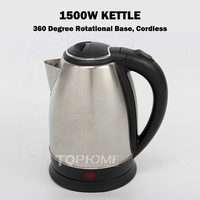 Bouilloire électrique en acier inoxydable 1500W 1.8L Bouilloire à usage domestique