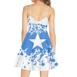 China Wholesale <strong>Somali</strong> Flag Short Dress for Women Summer Strap <strong>Sexy</strong> Backless Elegant Sleeveless Aline Casual Dresses Skirt - Product Image 2