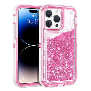 Funda para iPhone 17 Pro Max, funda protectora antichoque de arena líquida tres en uno con cobertura total - Product Image 3