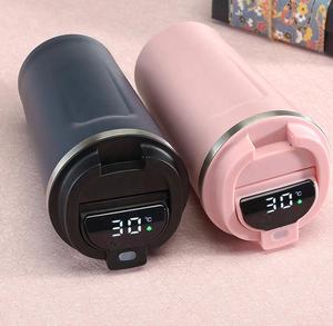 Gobelet en acier inoxydable 380ml Smart Touch Tasse à café thermique à double paroi isolée sous vide avec couvercle d'affichage étanche pour les fêtes - Product Image 6