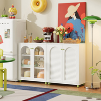 Armoire latérale moderne en métal avec deux portes à persiennes pour la cuisine, la salle à manger, le couloir