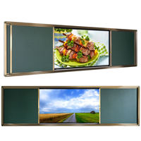 Tableau noir interactif intelligent coulissant de 55 pouces, taille d'écran LCD personnalisable, interactif 4K, 20 points tactiles, pour salle de classe scolaire