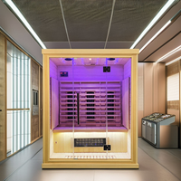 Sauna intérieur infrarouge lointain 2 personnes en hemlock, prix usine 2026, vapeur sèche, OEM ODM