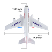 LONGXI 15.75 pouces RC avion avion télécommandé enfants A380 2CH jet télécommande avion de ligne modèle airbus jouets planeur pour enfant