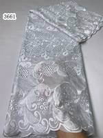 3661 Vente en Gros Dernière Nouveauté Dentelle de Voile Suisse Autrichien en Suisse, Tissu de Dentelle Français Africain Dubaï Nigéria (Lafaya) pour Femmes