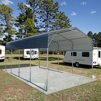 Abri de jardin extérieur en métal durable de 11 pi x 19 pi, double revêtement en poudre, imperméable, pour véhicules, bateaux et équipements