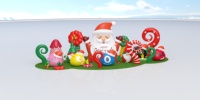 Père Noël gonflable géant de vacances pour la décoration Père Noël gonflable auto-conception avec des fleurs