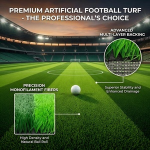 Erba Sintetica Personalizzata per Campi <span class=keywords><strong>da</strong></span> Calcio con Standard CE, 40mm 50mm 60mm, per Stadi Sportivi - Product Image 1