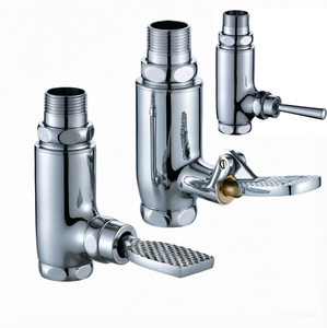 Heavy Duty Solid Brass <strong>Vertical</strong> Floor Flush Valve Anti-Slip Foot Pedal Self Closing Delay for Squat <strong>Toilet</strong> Public Restroom - Product Image 1