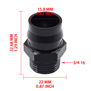 Conector <span class=keywords><strong>de</strong></span> Manguera <span class=keywords><strong>de</strong></span> Alta Resistencia 3/4-16 UNF Macho a 3/4" Barb - Piezas <span class=keywords><strong>de</strong></span> Automóvil <span class=keywords><strong>de</strong></span> Aluminio Anodizado Negro para Mejoras <span class=keywords><strong>de</strong></span> Líneas <span class=keywords><strong>de</strong></span> <span class=keywords><strong>Combustible</strong></span>/Sistemas <span class=keywords><strong>de</strong></span> Refrigeración - Product Image 3