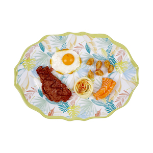 Ristorante dell'hotel Buffet vassoio cibo in plastica <span class=keywords><strong>grandi</strong></span> <span class=keywords><strong>piatti</strong></span> <span class=keywords><strong>da</strong></span> <span class=keywords><strong>portata</strong></span> 20 pollici foglia disegno melamina ovale piatto - Product Image 6