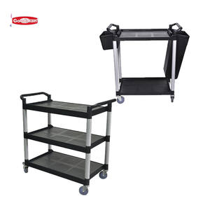 Wholesale 2-Layer Utility Industrial <strong>Service</strong> Trolley <strong>Cart</strong> with Storage Tote Box Hotel &amp; Restaurant Supplies - Product Image 1