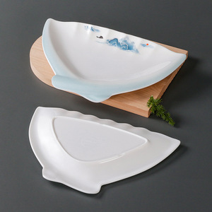 Plato de Cena en Forma de Abanico para Restaurante y Hotel Comercial Americano Xiangyuan, Plato Creativo para Platos Fríos de Imitación de Porcelana, Melamina - Product Image 2
