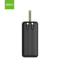 Centrale électrique électronique à câble intégré de grande capacité LCD Digital Wholesale Dual USB Fast Charging PD 20W Power Bank 50000mAh