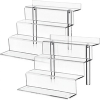 Présentoir autoportant moderne en acrylique transparent à 3 niveaux personnalisable pour cupcakes, jouets, aliments et desserts