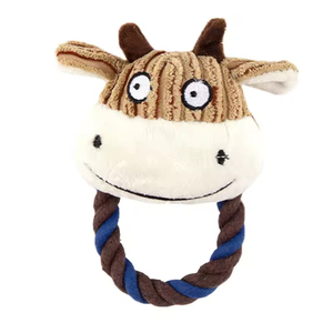 Jouets à mâcher pour animaux de compagnie en polyester durable, best-sellers, ensemble de cordes à mâcher en peluche en forme de vache, résistant aux morsures, pour chien Kinghon - Product Image 4