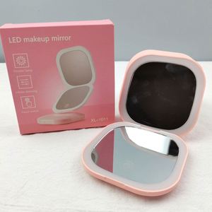 1x 2x Magnifying Wholesale Lighted Travel Portable Small Makeup Mini Compact <b>Mirror</b> With Light Led Pocket <b>Mirror</b> - Product Image 3