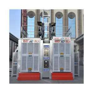 Full Featured SC200/200 0-55m/min Double Cage Construction Hoist Elevator