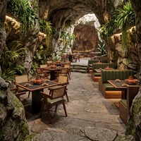 Ensembles de salle à manger de style montagne avec banquettes souples, résistants à l'huile et aux rayures, parfaits pour les chaînes de restaurants de fondue