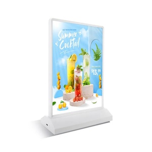 Expositor de Escritorio Inalámbrico Recargable Personalizado A4 A5, Magnético, Ultrafino, Acrílico, Doble Cara, con Caja de Luz LED - Product Image 1